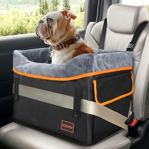 JOEJOY Kleiner Hund Autositz für kleine Hunde, tragbarer Welpen-Hundesitz für Auto mit Clip-On-Sicherheitsleine, verstellbare Gurte, perfekt für kleine Haustiere bis zu 11,3 kg (Schwarz) von JOEJOY