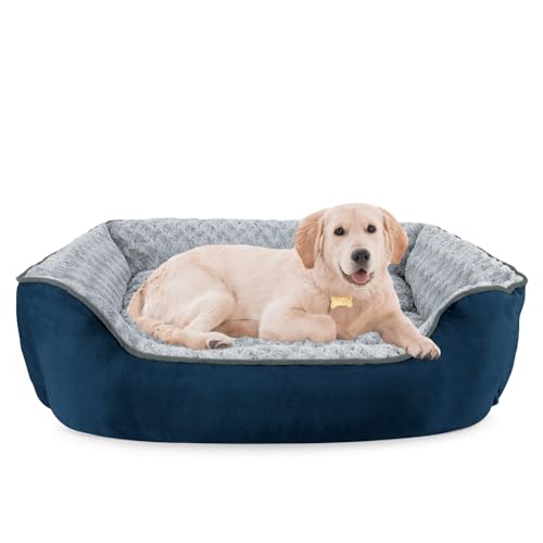 JOEJOY Rechteckiges Hundebett für große, mittelgroße und kleine Hunde, waschbar, orthopädisches Schlafsofa, weich, atmungsaktiv, für Welpen und Haustiere, langlebig, beruhigendes Hundebett mit JOEJOY Rechteckiges Hundebett für große, mittelgroße und kleine Hunde, waschbar, orthopädisches Schlafsofa, weich, atmungsaktiv, für Welpen und Haustiere, langlebig, beruhigendes Hundebett mit von JOEJOY