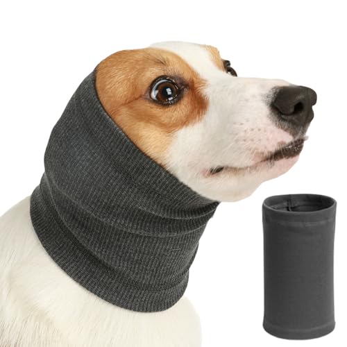 JOERBABU Hunde-Ohrenschützer, Lärmschutz, Haustier-Schal, beruhigender Hunde-Ohrenschützer, hoch dehnbar, für den Winter, warme Hoodies von JOERBABU