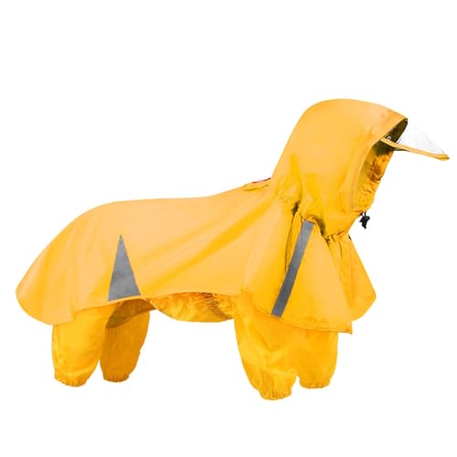 JOERBABU Hunde-Regenbekleidung mit 4 Beinen, wasserdichter Regenmantel für vier Jahreszeiten, für Outdoor-Spaziergänge, Regenmäntel mit reflektierenden Streifen von JOERBABU