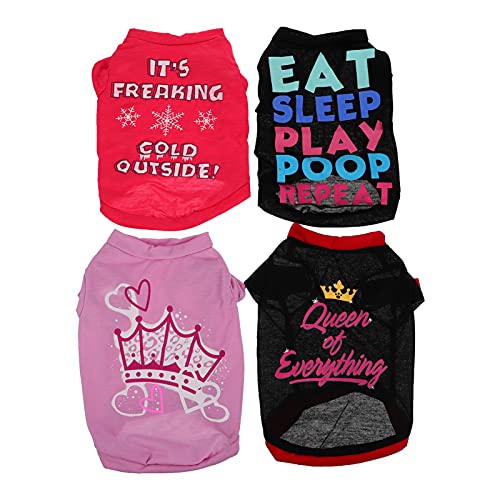 JOINPAYA 4 Stück Teiliges Hundebekleidung Sommer T Shirt Sweatshirt für Haustiere Bequem und Atmungsaktiv für Frühlings und Sommeraktivitäten Xs Schwarz Schwarz JOINPAYA 4 Stück Teiliges Hundebekleidung Sommer T Shirt Sweatshirt für Haustiere Bequem und Atmungsaktiv für Frühlings und Sommeraktivitäten Xs Schwarz Schwarz von JOINPAYA