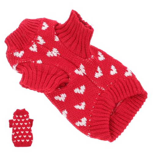 JOINPAYA Kleiner Hundepullover mit Herzmuster Atmungsaktives Winterkleid für Haustiere Dekorative Kleidung für Kleine Hunderassen Xs JOINPAYA Kleiner Hundepullover mit Herzmuster Atmungsaktives Winterkleid für Haustiere Dekorative Kleidung für Kleine Hunderassen Xs von JOINPAYA