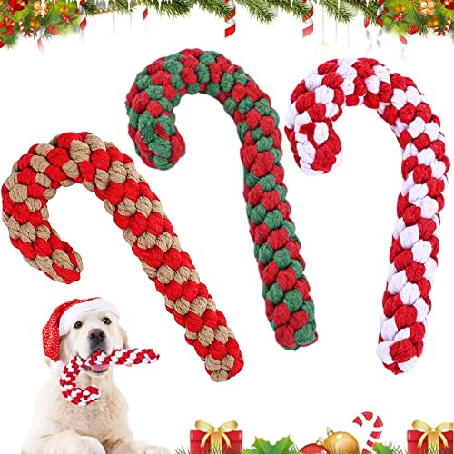 JOKILY 3Pcs Hunde Kauspielzeug, Hundespielzeug Seil,Weihnachts-Zuckerstangen-Seil, Hundeseilspielzeug, Weihnachten Hund Haustiere Kauen, Hundespielzeug Zuckerstange, Weihnachten Hundespielzeug (B) von JOKILY