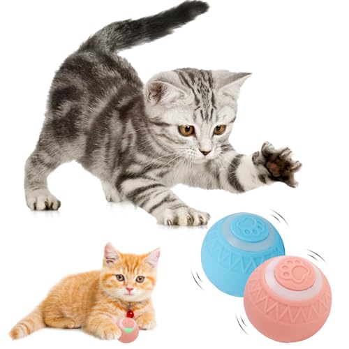 JOLIGAEA Interaktiver Katzenspielzeugball, Automatische Katze mit 2 Modi, Automatisches 360-Grad-Rotieren, LED-Lichter, USB-Wiederaufladbar von JOLIGAEA