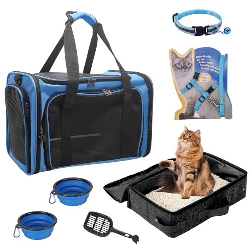 Blue Cat Carrier Soft & Black Katzentoilette von JOLL JOLL