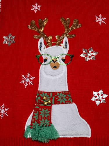 Jollidays Pets Doggy Llama Ugly Pullover, Rot, Größe L von JOLLIDAYS