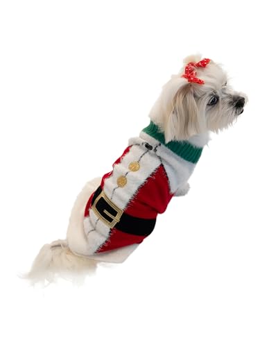 Jollidays Pets Santa Suit Ugly Pullover, Rot, Größe M von JOLLIDAYS