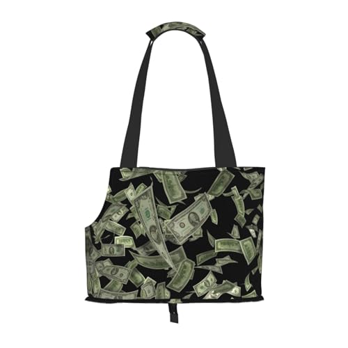 Dollar Sign Money Printed Pet Portable Foldable Shoulder Bag, Ideal Choice For Small Pet Travel von JONGYA