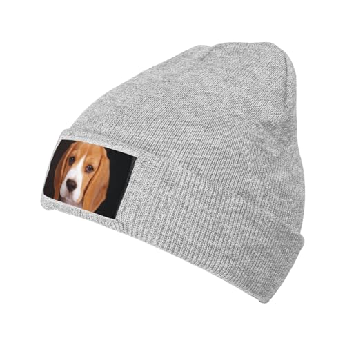 Ovely Hunde-Strickmütze, Beagle, bedruckt, weich, warm und elastisch, modisches und warmes Winter-Accessoire von JONGYA