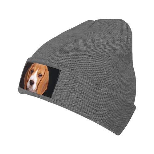 Ovely Hunde-Strickmütze, Beagle, bedruckt, weich, warm und elastisch, modisches und warmes Winter-Accessoire von JONGYA