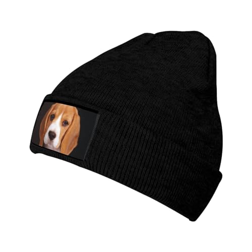 Ovely Hunde-Strickmütze, Beagle, bedruckt, weich, warm und elastisch, modisches und warmes Winter-Accessoire von JONGYA