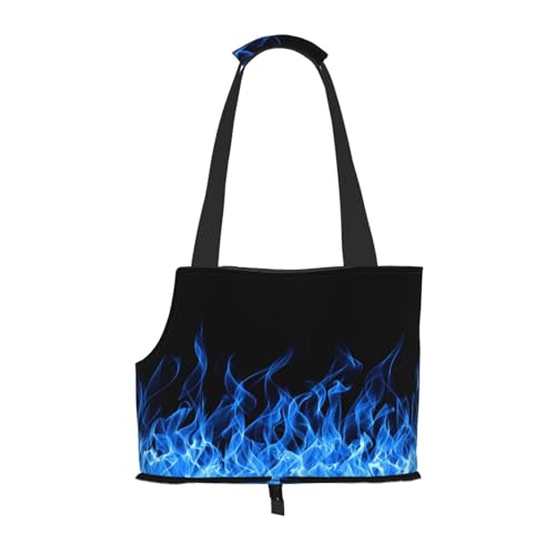 Tragbare faltbare Schultertasche für Haustiere, blaue Flamme, ideale Wahl für kleine Haustiere von JONGYA