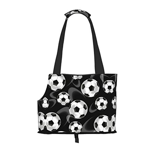 Tragbare faltbare Umhängetasche für Haustiere, Fußball-Design, ideal für Reisen mit kleinen Haustieren, Schwarz von JONGYA