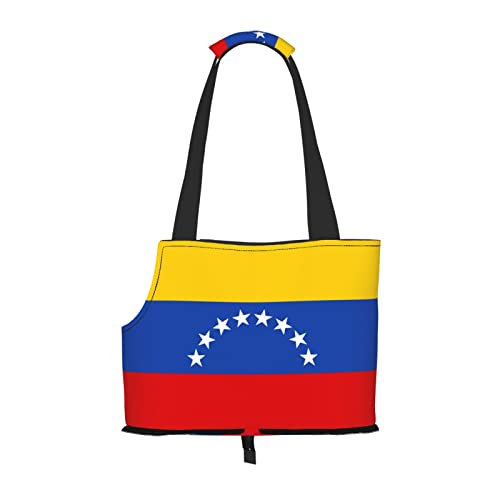 Tragbare faltbare Umhängetasche mit Flagge von Venezuela, ideale Wahl für kleine Haustierreisen von JONGYA