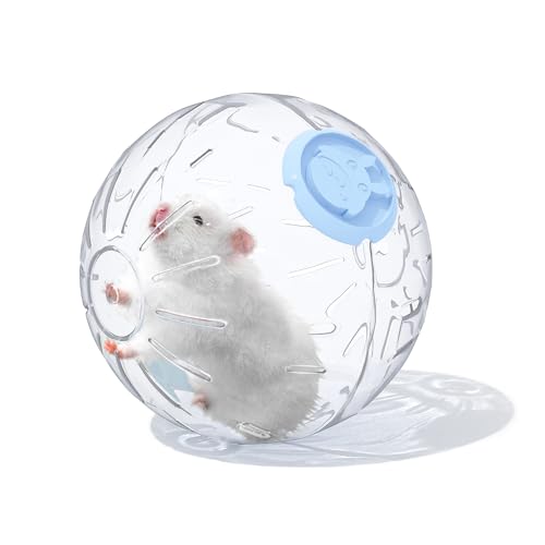 5,9 Zoll Hamsterball Hamsterübungsspielzeug Laufball Klare Kunststoffbälle Großer Raum Leicht zu Reinigen Hamsterkäfig Zubehör für Kleine Hamster Syrischer Zwerghamster Blau von JONS NTY