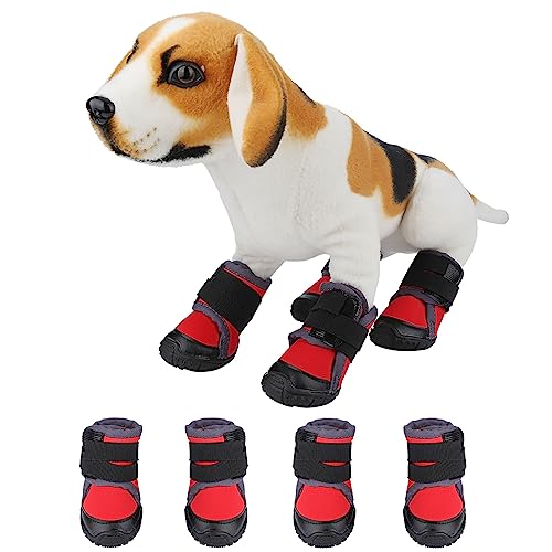 JOROBURO 4 Stück Hundestiefel, Modische Haustier-Welpenschuhe mit Verstellbaren Riemen, rutschfeste Outdoor-Sport-Kletterstiefel für Große Hunde Zum Spazierengehen, Laufen, Wandern und von JOROBURO