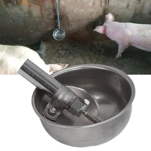 Automatische Schweintränke, Verdickter Viehwasserspender, Edelstahl, Kuh-Trinkwassernapf, Wasserspender, Kuh-Trinkwassernapf, Trogspender, Tränke für Haustier, Hund, Pferd, Rind, Ziege,(Medium) von JOROBURO