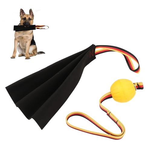 Beißlappen aus Leder, Multifunktional, Reißfest, Interaktiver Beißlappen für Hundetraining, Beißspielzeug, Beißlappen für Haustiere, Trainingsspielzeug, Beißlappen für Große von JOROBURO