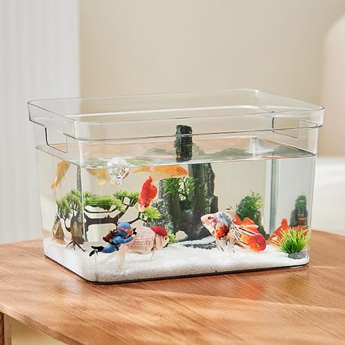 DIY-Aquarium, Robuste, Leicht zu Reinigende Desktop-Aquariumdekoration, Acryl-Salzwasser-Aquarium, Betta-Aquarium für das Wohnzimmer Im Haushalt (Groß) von JOROBURO