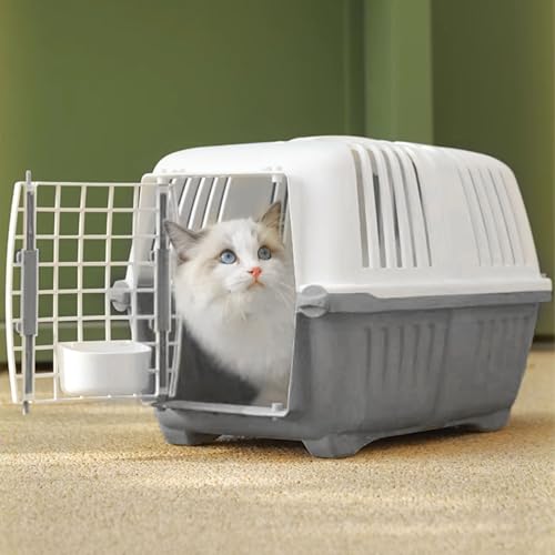 Haustier-Katzentransportbox, Bequeme, Atmungsaktive, Tragbare Reise-Hundekiste, Belüfteter Haustier-Kaninchen-Welpenzwinger Im Freien für Katzen, Hunde, Kaninchen, 18,5 X 12,2 X von JOROBURO