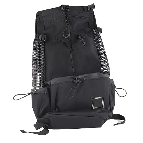 Hundetrage-Rucksack, Polyester, Atmungsaktiv, Waschbar, Haustier-Rucksack, Head-Out-Design, Haustier-Rucksack für Große Hunde und Katzen für Reisen, Wandern, Spazierengehen, Outdoor, Schwarz von JOROBURO