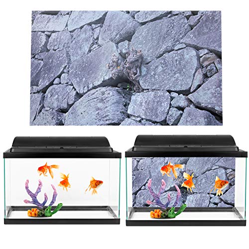 JOROBURO Aquarium-Aufkleber, Felsstein-Hintergrund, Dekorativer Aufkleber, Wandbild, Landschaftsmalerei, Haustier-Reptilien-Box, Felshintergrund, Dekorative Malerei für Aquarium (61 * 30cm) von JOROBURO