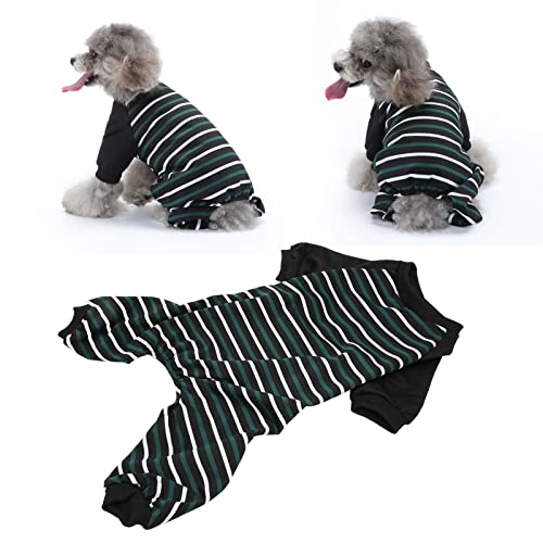 JOROBURO Gestreifter Hunde-Pyjama, Weicher, Dehnbarer, Modischer 4-beiniger Welpen-Pyjama, Hunde-Einteiler, Hunde-Shirt, Leichte Hundebekleidung, Schlafkleidung für Haustiere, Katzen, (XS) von JOROBURO