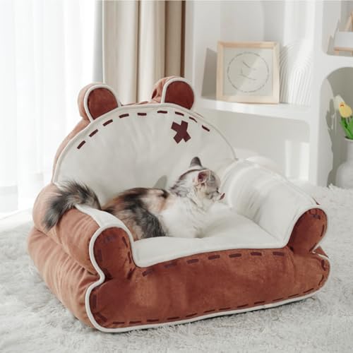 Haustier-Schlafsofa, Warm, Waschbar, Weich, Bequem, rutschfest, Leicht zu Reinigen, Hunde-Couchbett, Katzen-Couchbett, Kleine Hundebetten, Flauschige Haustierbetten mit von JOROBURO