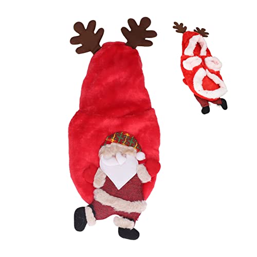 Haustier-Weihnachtskostüm, Hund, Katze, Weihnachtsmann-Kostüme, Hunde-Weihnachtskostüm, Weicher Plüsch, Verdickter Weihnachtsmann-Design, Katzen-Weihnachts-Hoodie-Mantel für (S) von JOROBURO