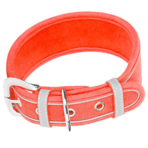 JOROBURO Hundehalsband, Verstellbares, Robustes, Reflektierendes Hundehalsband mit Robuster Metallschnalle und D-Ring, Kaubeständige, Dicke Militär-Hundehalsbänder für Kleine, (Rosa) von JOROBURO