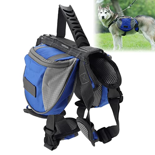 JOROBURO Hunderucksack, Jagdhund-Satteltaschen, Camping, Wandern, Reflektierender Streifen, Rucksack, Satteltasche, Hundesatteltasche, Rucksack für Kleine, Mittelgroße und Große Hunde (L) von JOROBURO