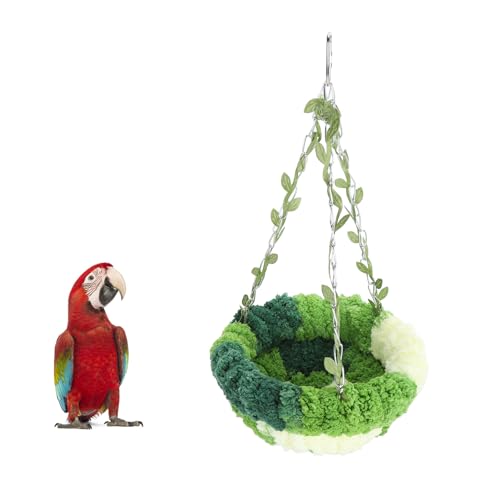 Papageien-Hängemattenbett, Bequemes Weiches Korallenvlies Zum Aufhängen, Vogelnest, Vogelbett Zum Aufhängen, Hängematte für Sittiche, Caique Senegal, (Große Hängematte (17 x 32 von JOROBURO