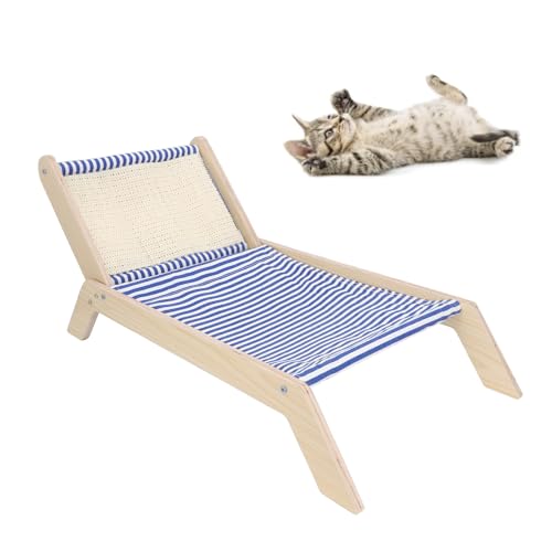 Katzen-Strandstuhl, Vielseitig Einsetzbar, Lustig, Innovative Große Katzen-Hängematte mit Kokosnuss-Kratzbaum, Erhöhte Katzenbetten, Gemütliche Katzenliege, Mini-Strandstuhl für Katzen Drinnen und Dra von JOROBURO