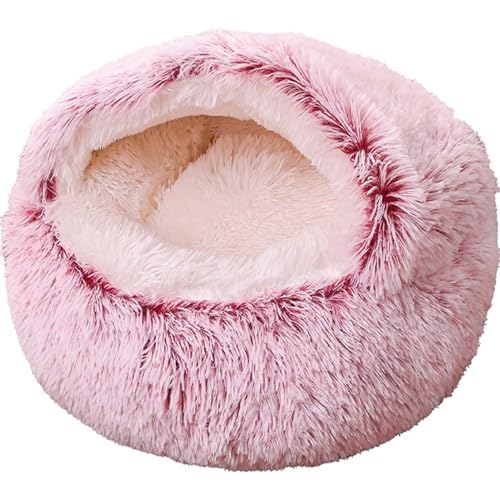 JORTUIO Katzenbetten für Hauskatzen,Flauschiges Hundebett Beruhigendes Plüsch-Kuschelbett für Hunde,Donut-Hundebett, Haustierbettmatte zum Schlafen, und Ausruhen von Haustieren(Color 4,40cm/16in) von JORTUIO