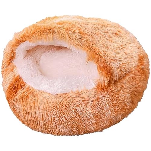 JORTUIO Katzenbetten für Hauskatzen,Flauschiges Hundebett Beruhigendes Plüsch-Kuschelbett für Hunde,Donut-Hundebett, Haustierbettmatte zum Schlafen, und Ausruhen von Haustieren(Color 6,40cm/16in) von JORTUIO