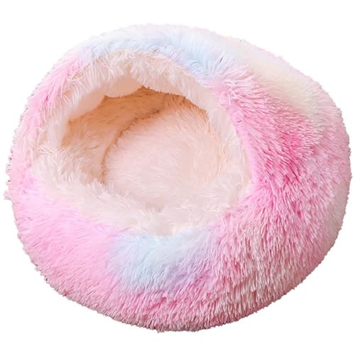 JORTUIO Katzenbetten für Hauskatzen,Flauschiges Hundebett Beruhigendes Plüsch-Kuschelbett für Hunde,Donut-Hundebett, Haustierbettmatte zum Schlafen, und Ausruhen von Haustieren(Color 8,100cm/39in) von JORTUIO