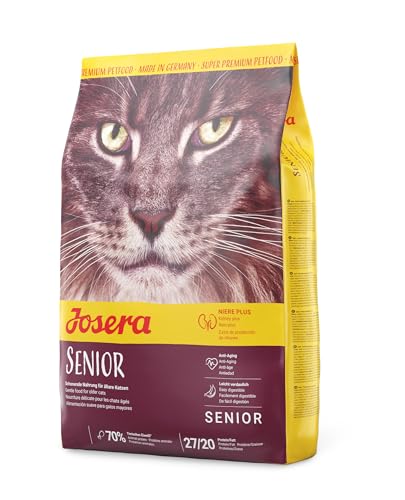 JOSERA Senior (1 x 2 kg) | Senior | Premium Trockenfutter für ältere Katzen oder Katzen mit Niereninsuffizienz | Geflügel & Reis | leicht verdaulich | getreidefrei | Katzenfutter | 1er Pack von Josera