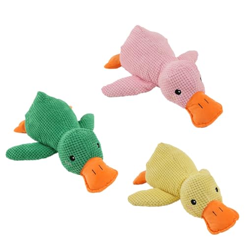 Quack-Quack-Ente Hundespielzeug, Hundespielzeug Kauspielzeug, Plüsch-Enten-Hundespielzeug, Süßes Enten-Hundespielzeug, Quietschendes Hundespielzeug Für Welpen Und Kleine Bis Mittlere Hunde (3 pc) von JOSKAA