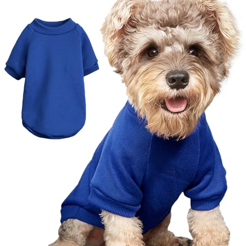 Puppy Sweater for Small Dogs Hundekleider Clothes Warm Winter Cat Clothe Pet Sweatshirt Knitwear Doggie Kitten Clothing, Blue, X-Small von JOUHOI