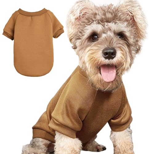 Puppy Sweater for Small Dogs Hundekleider Clothes Warm Winter Cat Clothe Pet Sweatshirt Knitwear Doggie Kitten Clothing, Coffee, Large von JOUHOI