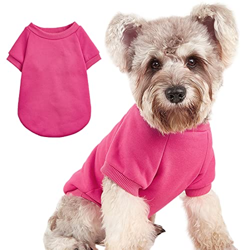 Welpenpullover für kleine Hunde, Kleidung, warm, Winter, Katzenkleidung, Haustier-Sweatshirt, Strickware, Hunde-Kätzchen-Kleidung, Rose, Größe XXS von JOUHOI