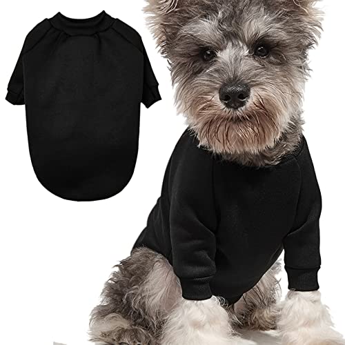 Welpenpullover für kleine Hunde, Kleidung, warm, Winter, Katzenkleidung, Haustier-Sweatshirt, Strickware, Hunde-Kätzchen-Kleidung, Schwarz, Größe L von JOUHOI