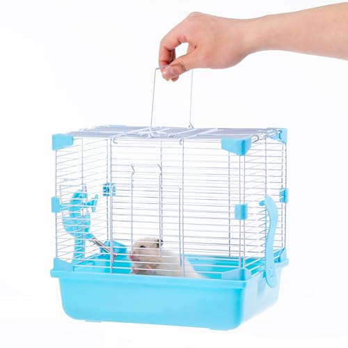 27,9 cm Kleintier-Hamsterkäfig, tragbarer Ausflugsträger, für temporären Käfig, Kurzreise, Picknick, mit Futternapf, Wasserflasche, für kleine bis mittelgroße Hamstertiere, Zwerg-Syrischer Hamster, von JOUSONTY