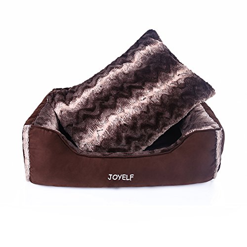 JOYELF Medium Hundebett mit waschbarem Bezug Ultraweiches Hundesofa und wärmendes Haustierbett Für Katzen oder Hunde mit Quietschspielzeug als Geschenk von JOYELF