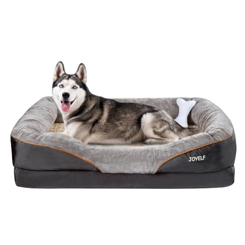 JOYELF XXLarge Orthopädisches Hundebett Memory foam Hundebett & Hundesofa Gedächtnisschaum mit abnehmbarem waschbarem Bezug und Quietschspielzeug als Geschenk von JOYELF