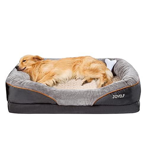 JOYELF XLarge Gedächtnisschaum Hundebett orthopädisches Hundebett & Sofa mit abnehmbarem waschbarem Bezug und Quietschspielzeug als Geschenk von JOYELF