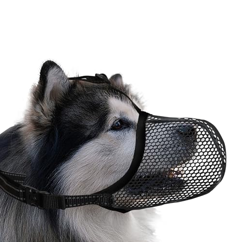 JOYPAWS Maulkorb für Hunde, atmungsaktiv, weich, für extra große Hunde, gegen Bellen, Beißen, Kauen, reflektierender und verstellbarer Korbmaulkorb mit Luftnetz, für Deutscher Schäferhund, Schwarz, JOYPAWS Maulkorb für Hunde, atmungsaktiv, weich, für extra große Hunde, gegen Bellen, Beißen, Kauen, reflektierender und verstellbarer Korbmaulkorb mit Luftnetz, für Deutscher Schäferhund, Schwarz, von JOYPAWS
