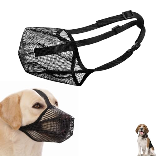 Maulkorb Hund Maulkorb Für Hunde, Hundemaulkorb Weich Und Bequem Atmungsaktive Haustier Maske Hundetraining Maulkorb Für Kleine, Mittelgroße Und Große Hunde (M, Schwarz) von JPESYGFDK