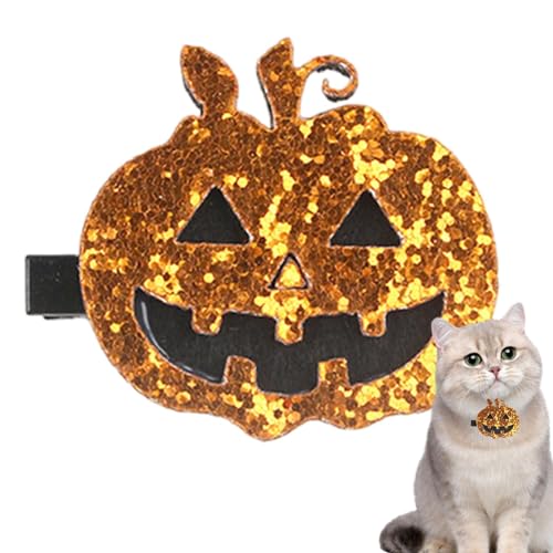 Halloween Hundehaarschleife,Hundehaarspange, Kleine Hundehaarschleifen, Schleifen-Haarspangen für Hunde, Haarschleifen für Welpen, kreative Katzen-Haarspange, stilvolle Haar-Accessoires für Halloween von JPSDOWS