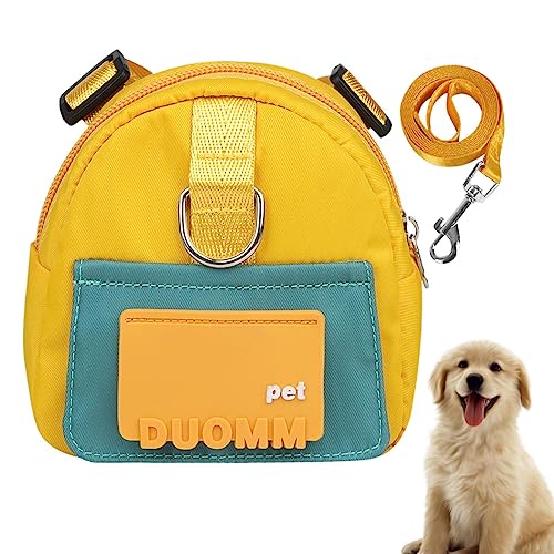 JPSDOWS Hundegeschirr-Rucksack,Hunderucksack | Schultasche für Welpen, wasserdichter Twill-Stoff, verbreitertes seidiges Gurtband, Doppel-D- -Design für Samojeden, Shiba Inu, Golden Retriever von JPSDOWS